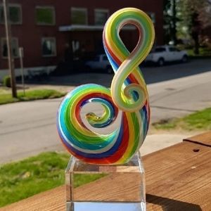 Treble Clef Music Hand Blown Glass Art NEW